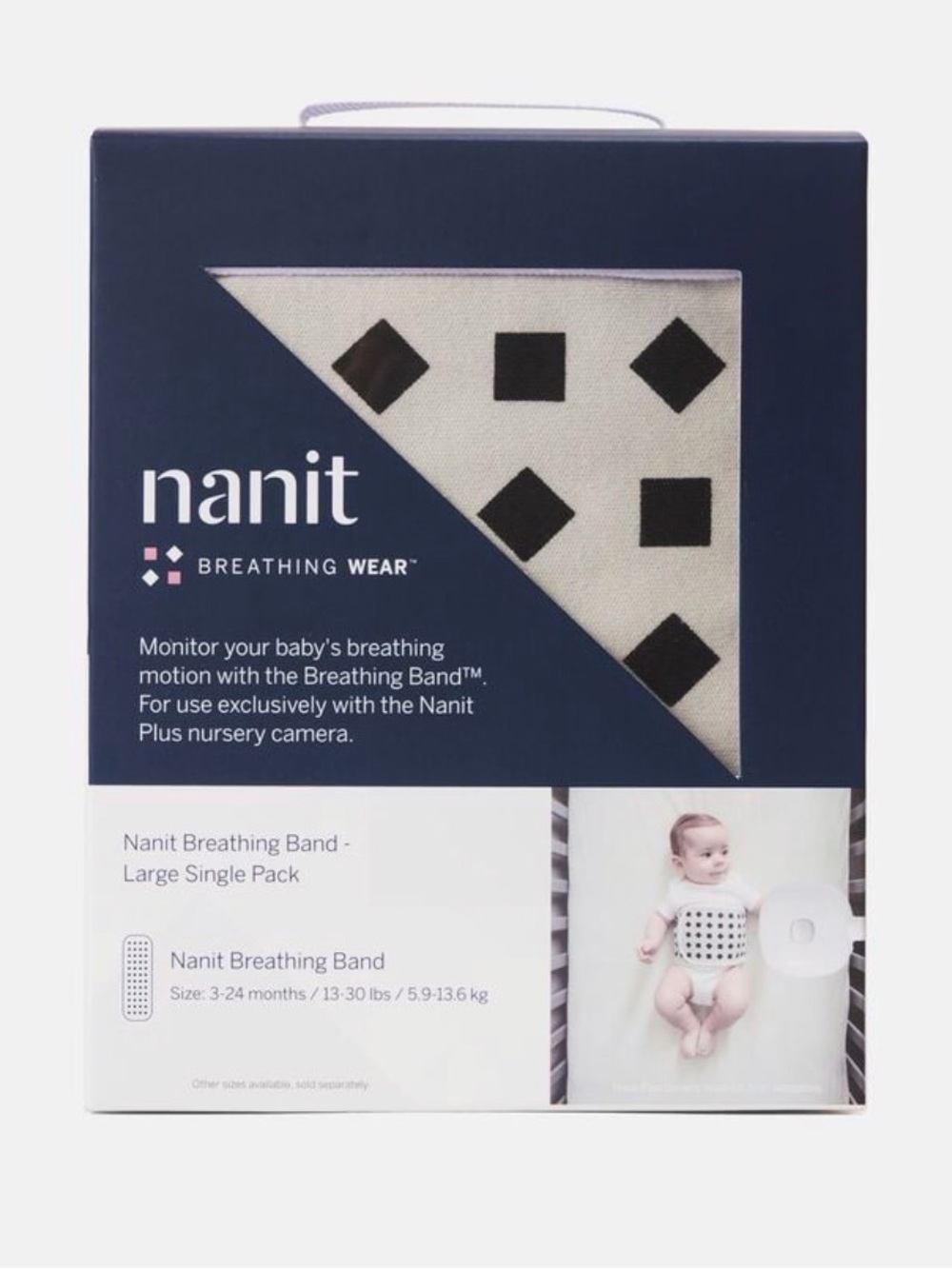 Nanit Breathing Band - White with Black Squares (Kids Accessories Belts)